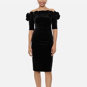 XSCAPE Womens Velvet Off-The-Shoulder Cocktail And Party Dress size 14